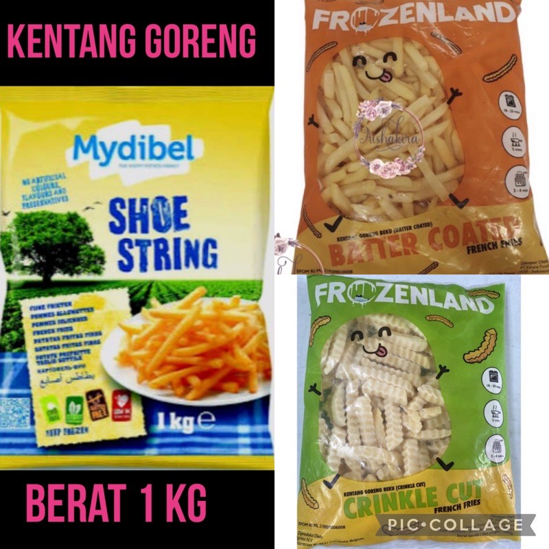 Kentang shoestring / cringkle / batter coated 1 kg