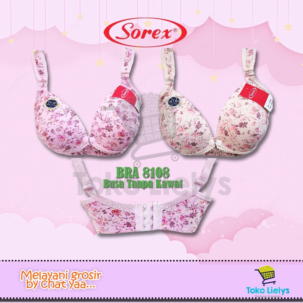 Sorex Bra Menyusui Motif Bunga Cantik Nursing Bra BH 8108  BH 8110 Tanpa Kawat Kait 3 Busa Sedang