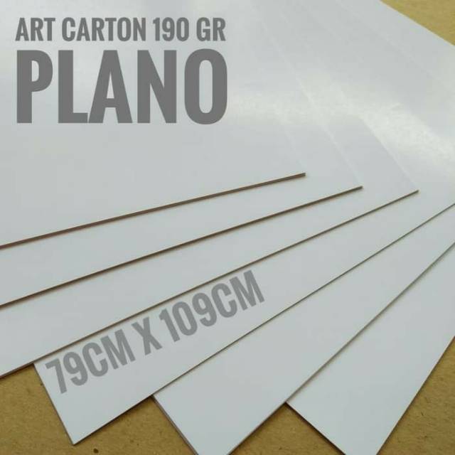 

( 5 Lembar ) Kertas Art Carton 190 Gsm / Karton Glossy Uk Plano 79 cm X 109 cm