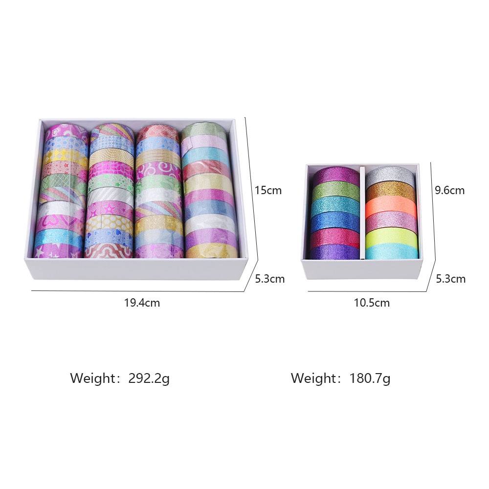 12 / 40PCS Tape Glitter Warna Pelangi Untuk Dekorasi DIY