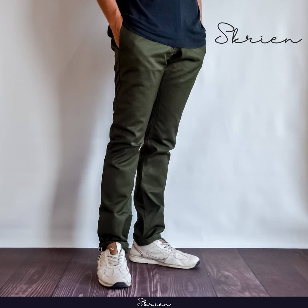YANG LAGI HITS Celana Chino BIG SIZE Slimfit Pria Panjang Formal Kantor Original Khaki Abu Selvedge
