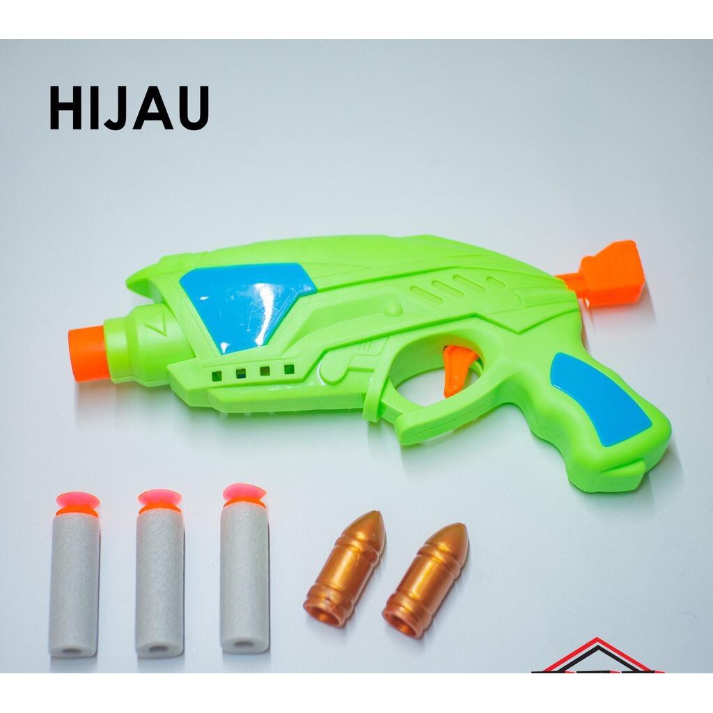 Pistol Mainan Anak aman dimainkan bahan SOFT halus-Nerf Gun