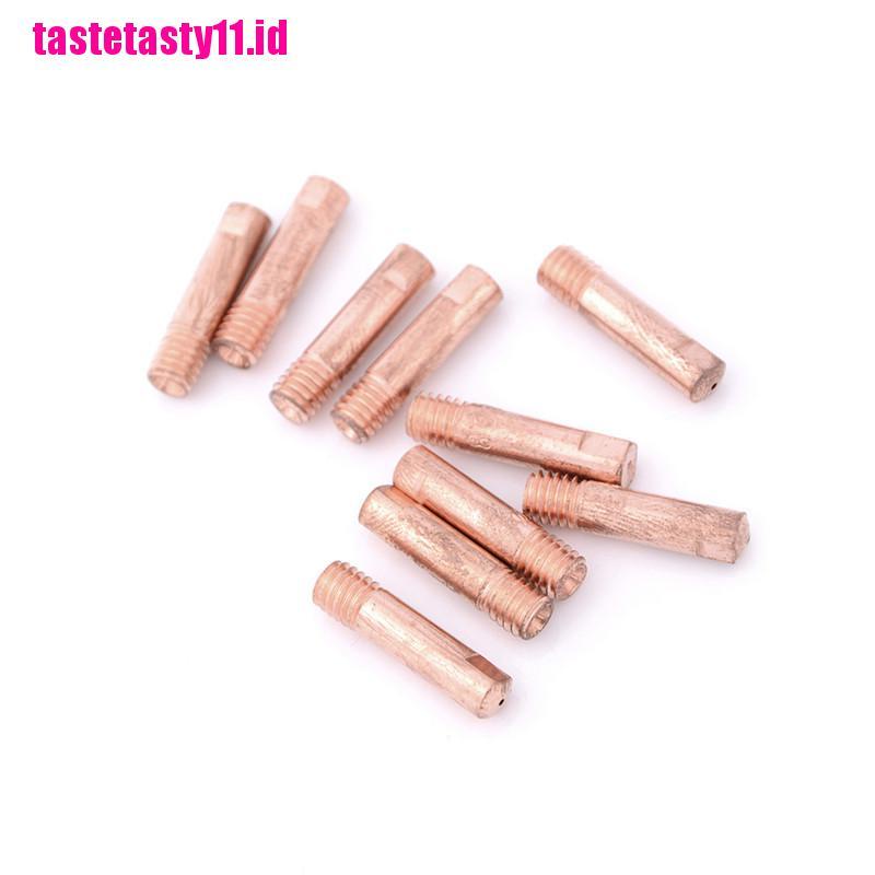 【TTID】10pcs Gas Nozzle Gold 15AK-0.8mm Mig Mag Welding Weld Torch Contact Tips