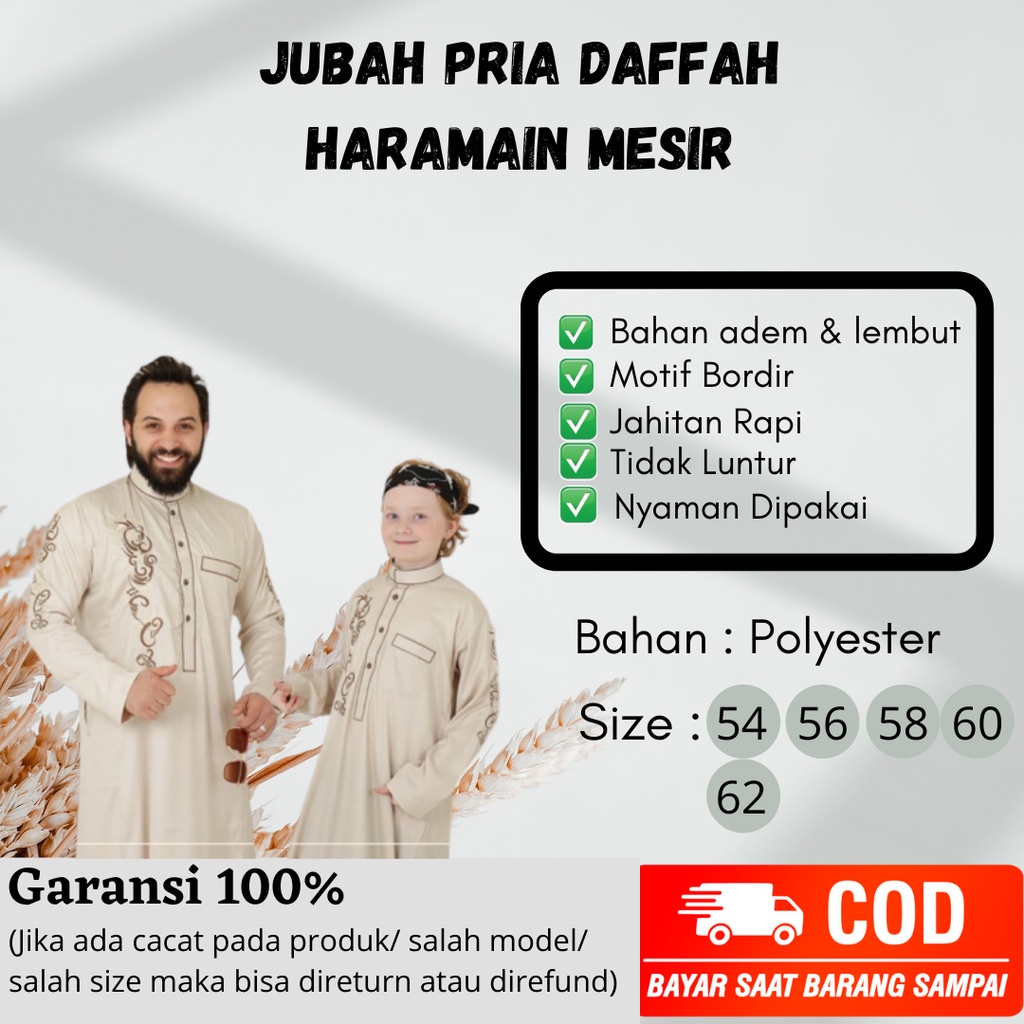 JUBAH GAMIS MUSLIM PRIA DEWASA ANAK COUPLE HARAMAIN MESIR ORIGINAL IMPORT