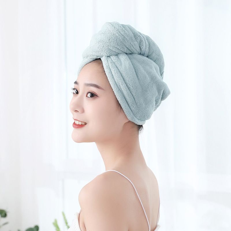 BAJ Handuk Keramas Hairtowel Handuk Turban Microbulu Handuk Kancing Handuk Keramas Cepat Kering Magic Head Towel Fast Dry Hair Bahan Microfiber Onehand AK086