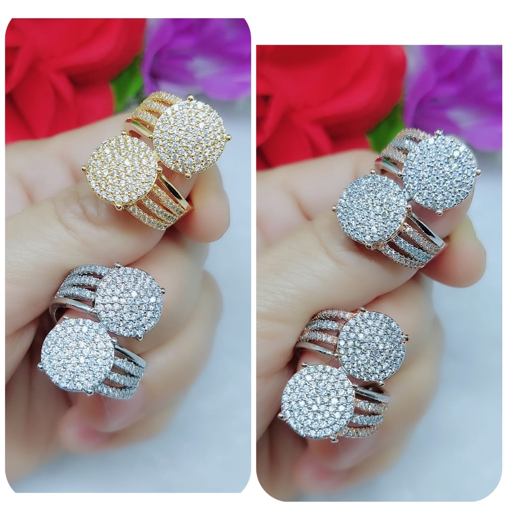 Cincin wanita lapis emas mata full perhiasan xuping jewellery