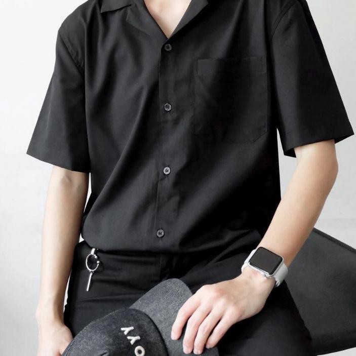 Telah Hadir - Kemeja Oversize Earth Tone / Kmeja Pria Santai Polos Lengan Pendek