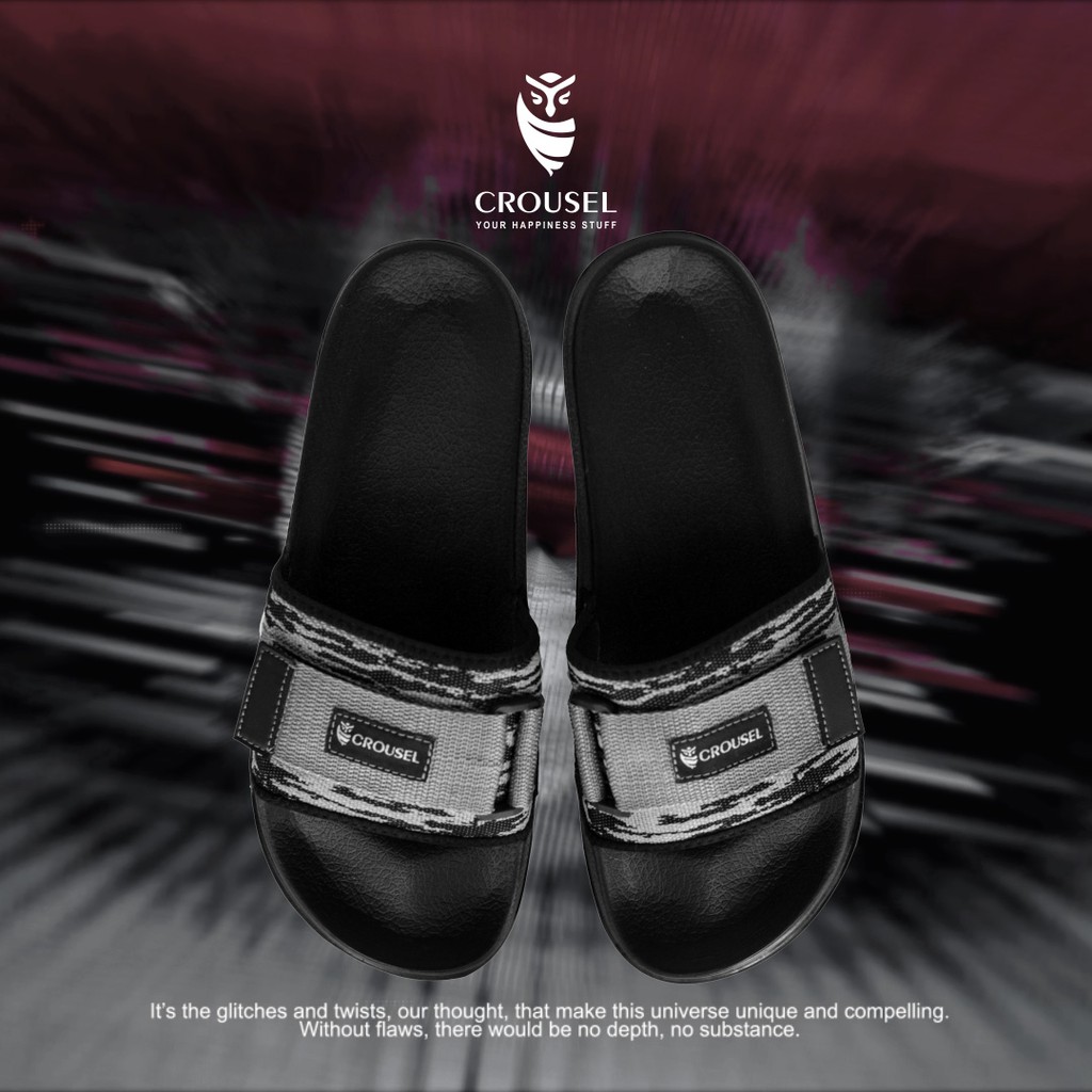 Crousel Sandal slop Casual \ Unisex - Santos Black x Grey-4