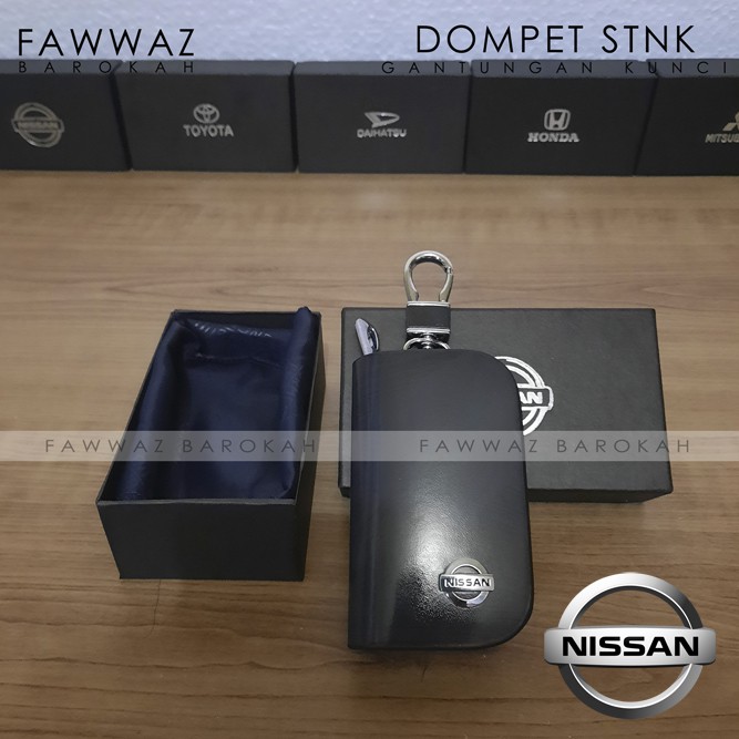 DOMPET STNK MOBIL DAN MOTOR GANTUNGAN KUNCI DOMPET LOGO NISSAN HITAM