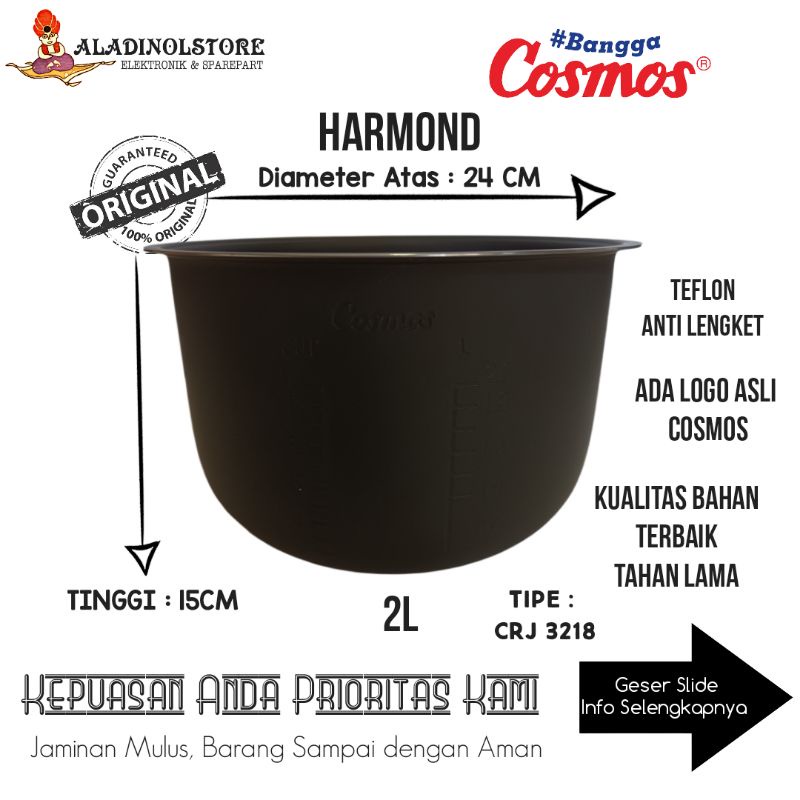 Panci Teflon MagicCom COSMOS HARMOND 2L CRJ 6305 ORIGINAL