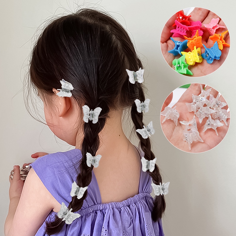 Jepit Rambut Bentuk Bunga Butterfly 3D Warna Solid Bahan Resin Untuk Anak Perempuan