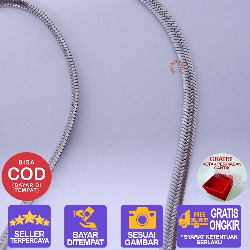 Lovelybutik Honey Kalung Huruf Titanium Anti Karat Inisial P Uk 45 cm BONUS KOTAK PERHIASAN