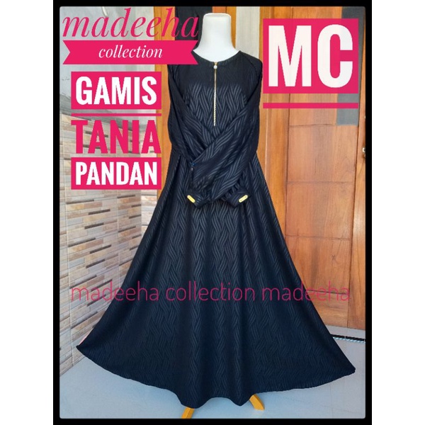 Gamis Embos Tania Bahan Wolfis Jetblack Full Embos Busui Friendly