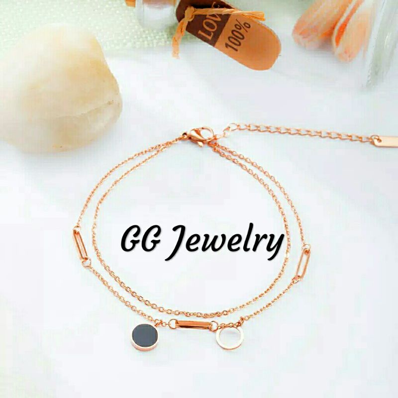 GG Gelang Kaki Dua Layer Titanium