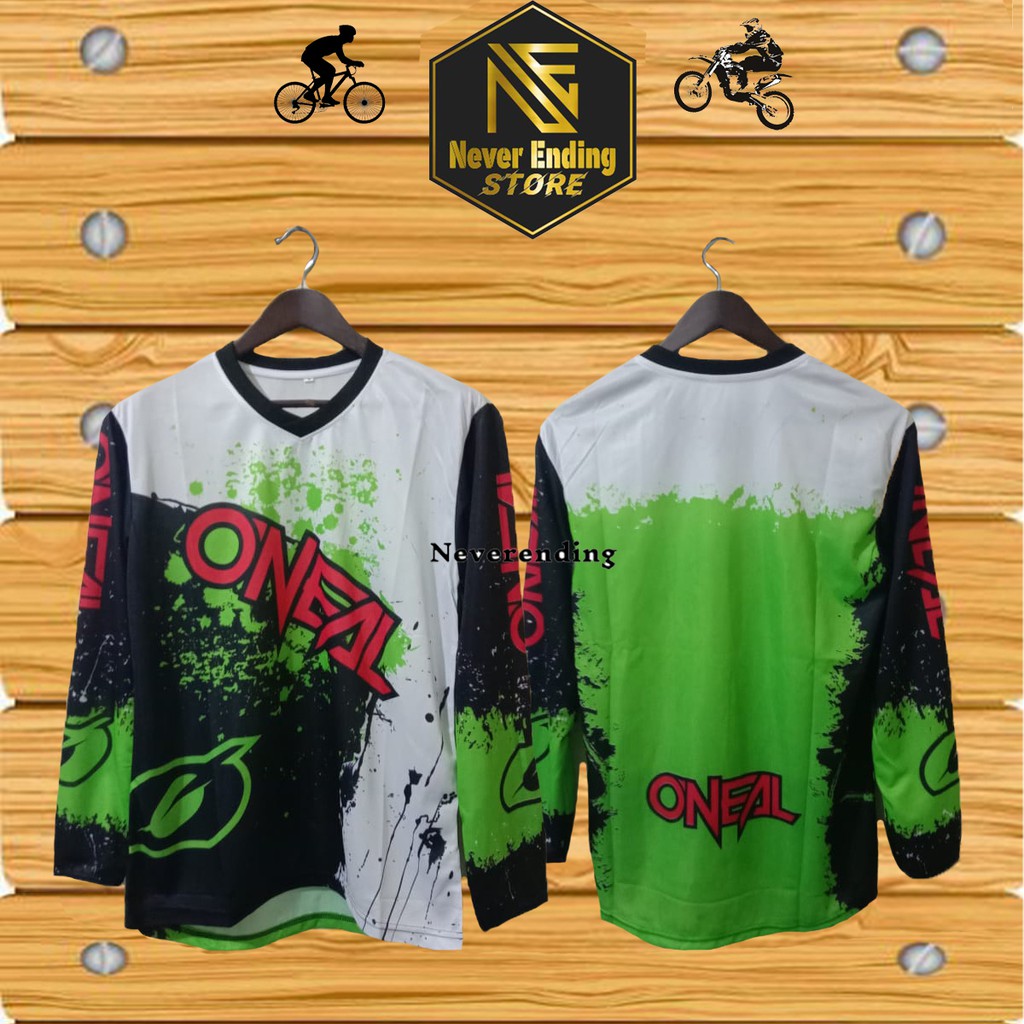 Jersey Sepeda Gowes Motocross Downhill Thrill Oneal Hijau