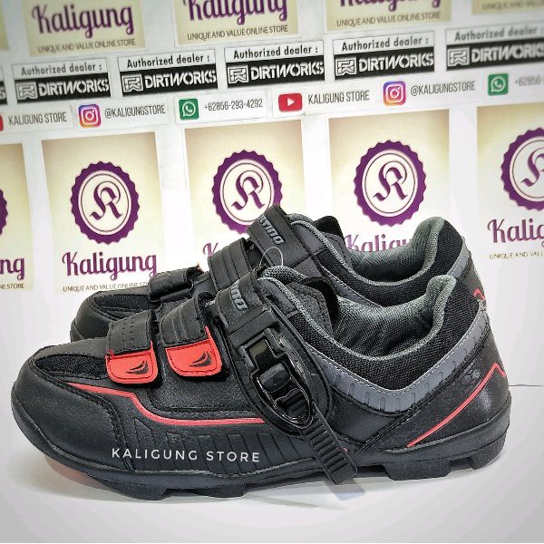 SP_      Sepatu Cleat MTB SPORTINO Hitam Merah - Sepatu Sepeda - Sepatu Cleat Murah Bagus - BM