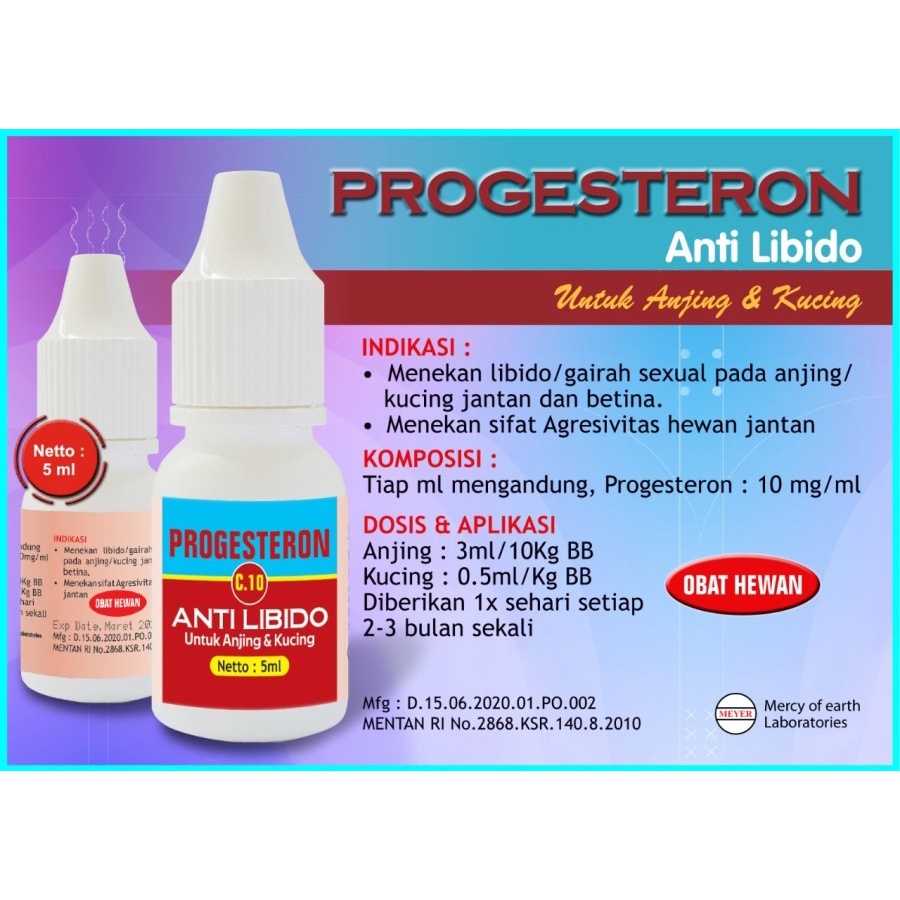 Progesteron Obat anti libido untuk anjing & kucing (Jantan/betina)