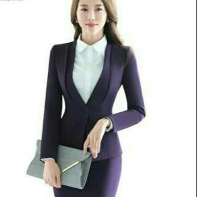 blazer formal wanita ungu - Ungu, XL