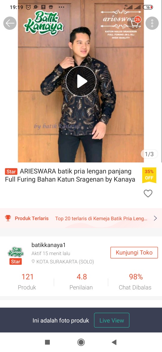 [full Furing] Kemeja Batik Pria Lengan Panjang Arieswara Bahan Katun Sragenan By Kanaya