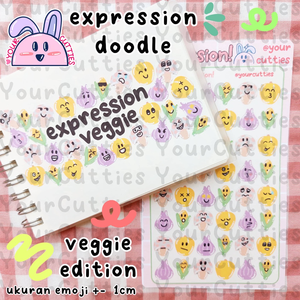 

[SHEET] STIKER VEGGIE EXPRESSION SAYUR EMOJI JURNAL BUJO PLANNER LUCU MURAH