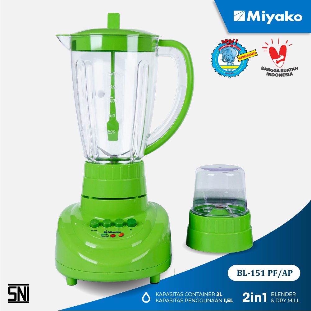 Blender Miyako 151 PF AP 1,5 Liter Plastik anti pecah Garansi Resmi