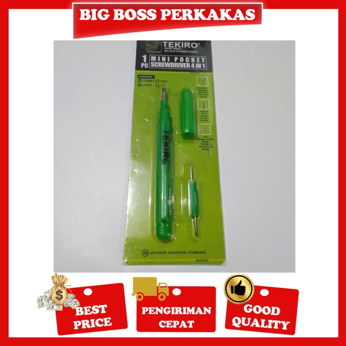 Tekiro Obeng Mini Set 4 In 1 Obeng Tipe Pen Kacamata Jam Tangan Laptop #98