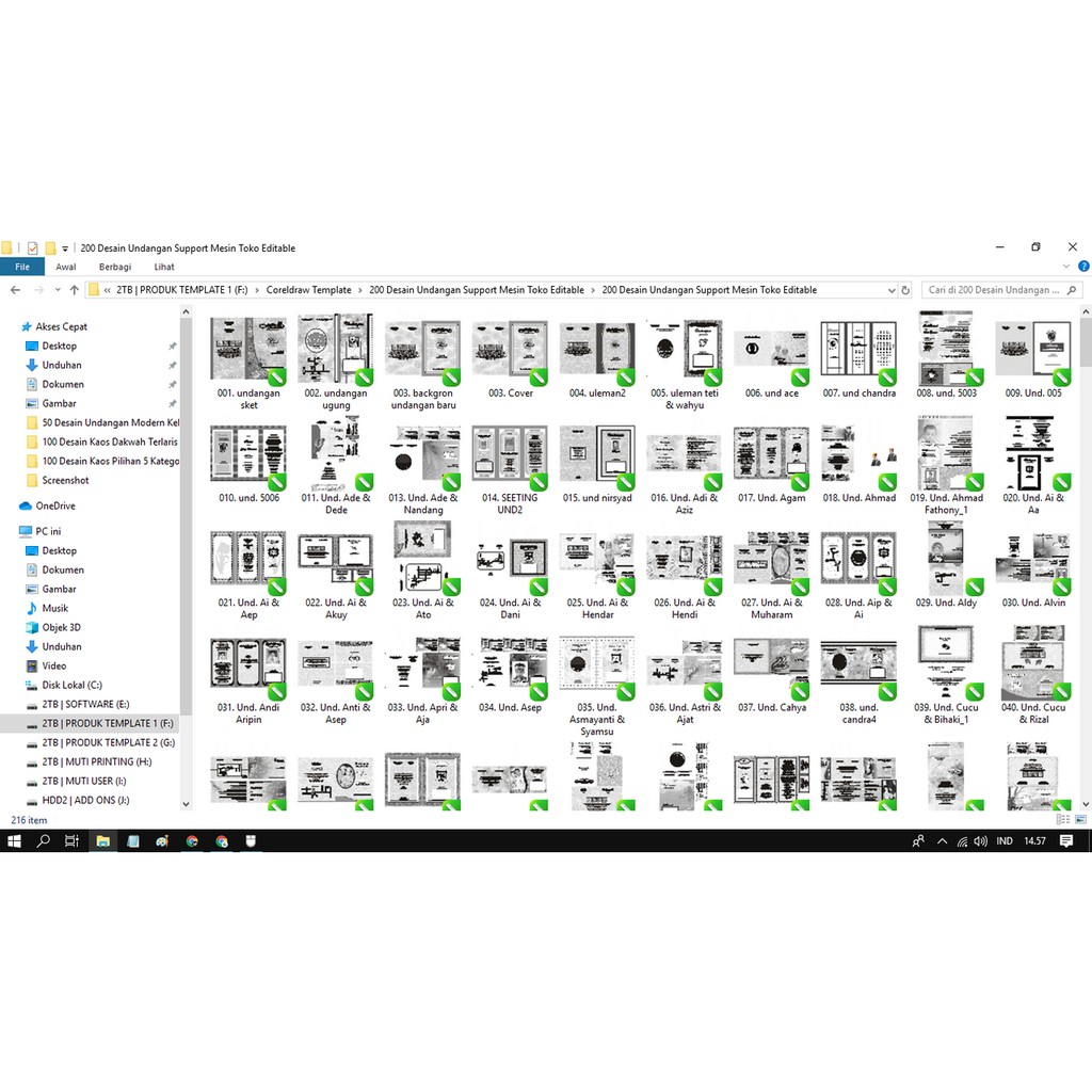 200 Desain Undangan Support Mesin Toko Versi Coreldraw