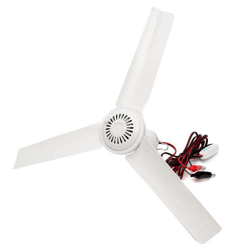 12v 3 Blade Solar Powered Ceiling Emergency Fan Powerful Outdoor
