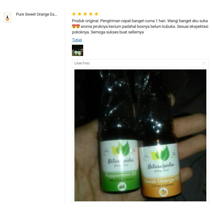 Pure Sweet Orange Essential Oil / Minyak Atsiri Esensial Jeruk Murni 1Liter