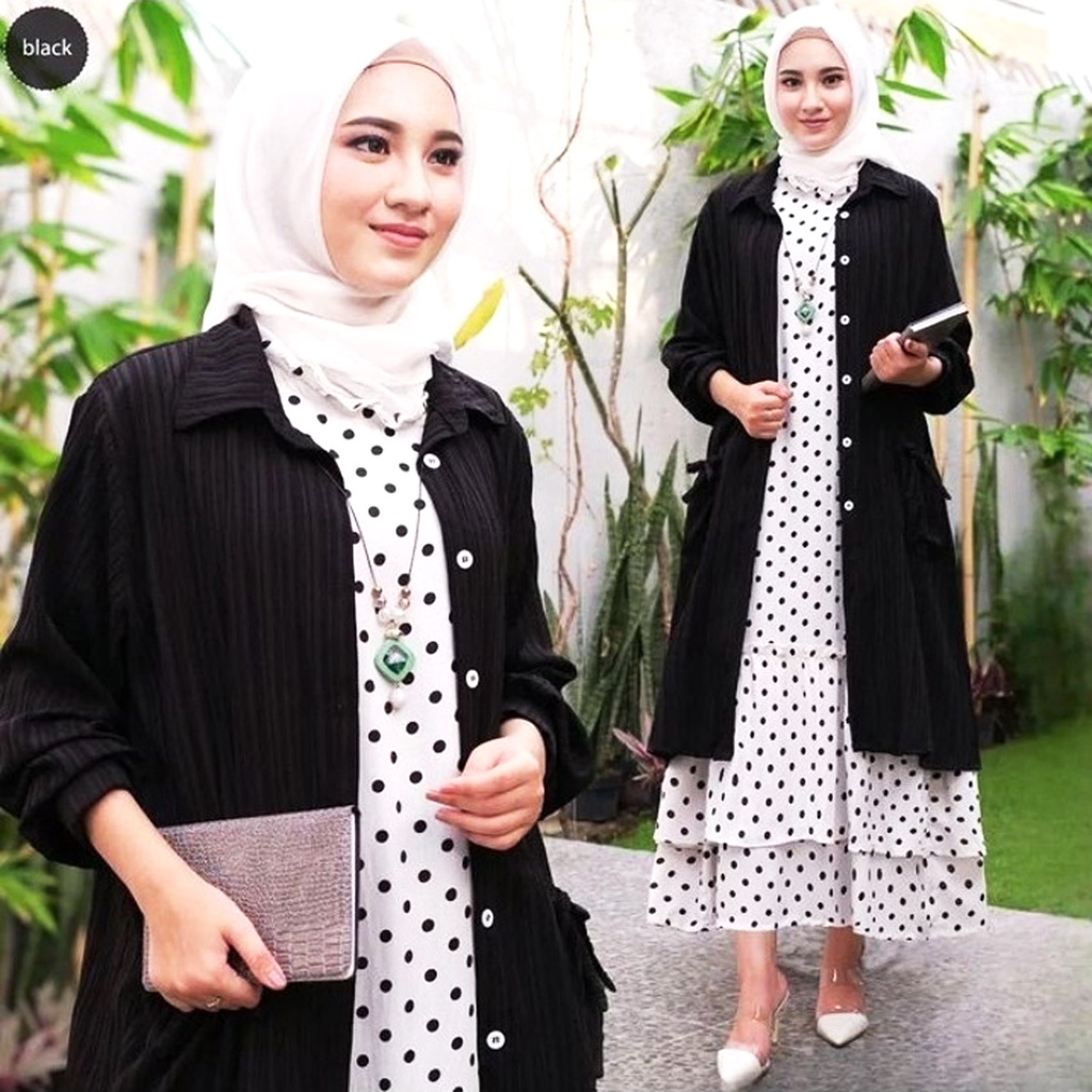 MAFFY-Dress wanita Alisa set bahan dalam dan luar terpisah - dress cewek Terbaru modern  Gamis wanit