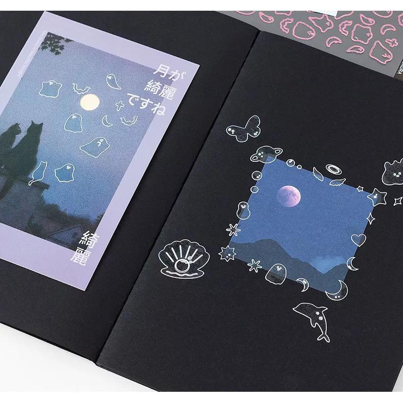 Sticker Deco Outline Hologram / Sticker Journaling Line Laser-1
