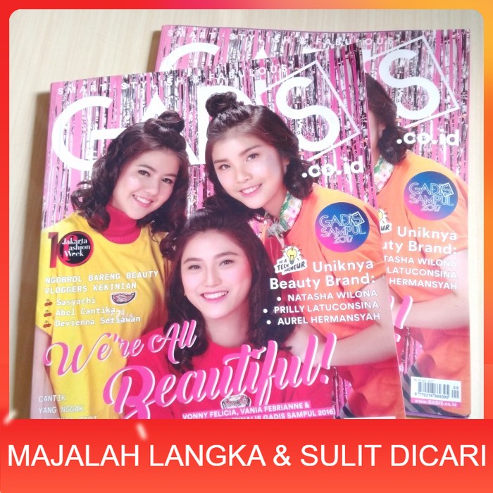 Majalah GADIS No.9 Th.2017 VONNY VANIA JENNIFER (FINALIS GADSAM 2016) Langka