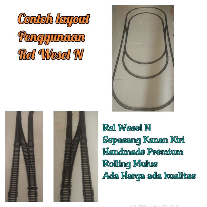 Ready Siap kirim Rel kereta api wesel kereta api N kualitas premium railking sepasang kanan kiri