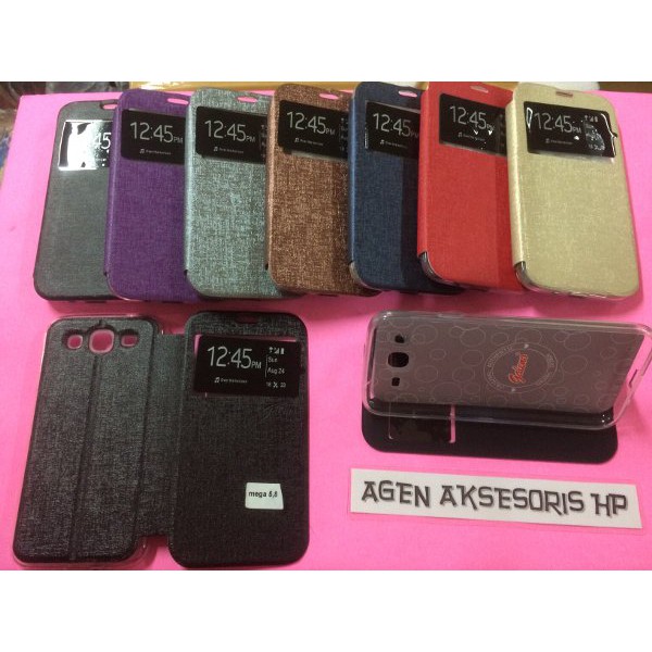 Flipcover Samsung Mega 5.8 inchi i9150 i9152 Sarung Buku Flip Case HP     aah