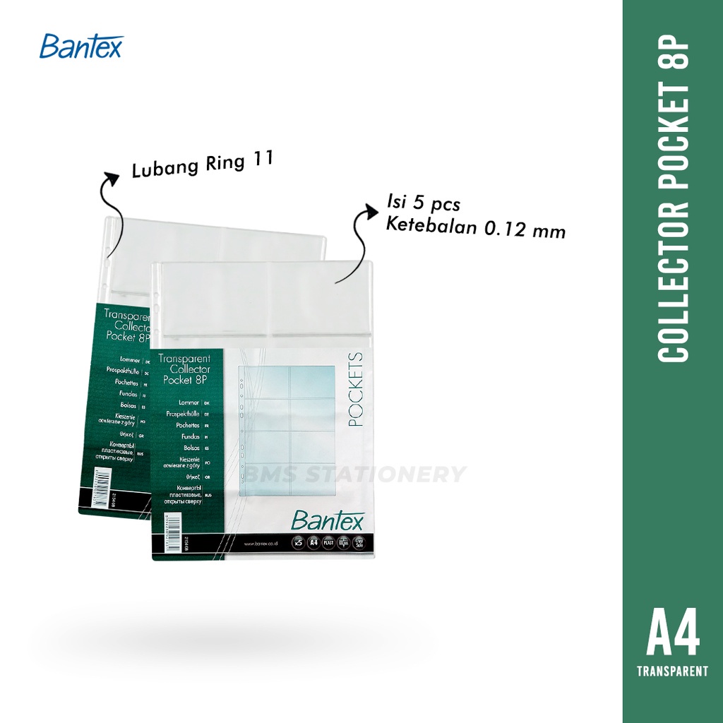 

[BMS Bekasi] Bantex Collector Pocket A4 8P / Pocket Sleeve Photo Card Transparent - 2154 08