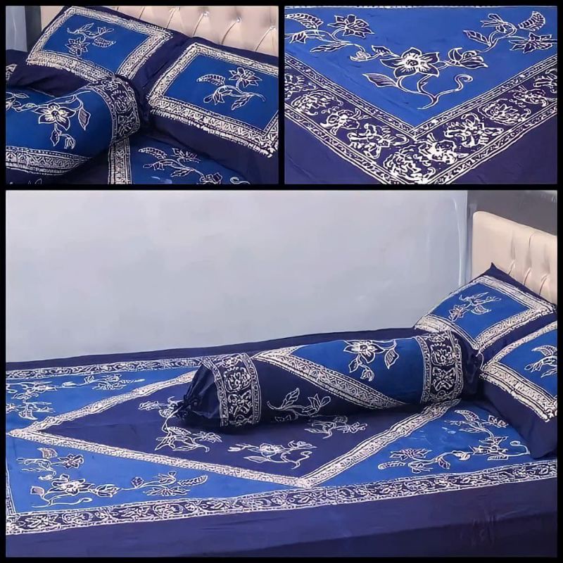 Sprei Batik Motif Tulis Jumput Ayu Asli Pekalongan Bahan halus dan tebal sudut karet sprei batik cap