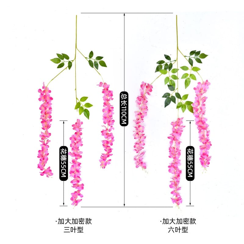 [ 12 PCS  ] BUNGA WISTERIA 1 LUSIN Dekorasi Wedding Pernikahan Bunga Artificial Juntai Besar Rambat Hiasan Dinding