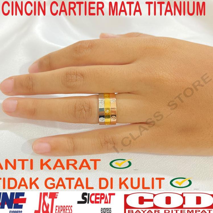 Hot Item Cincin Cartier aksesoris fashion perhiasan titanium asli wanita korea kualitas terbaik anti