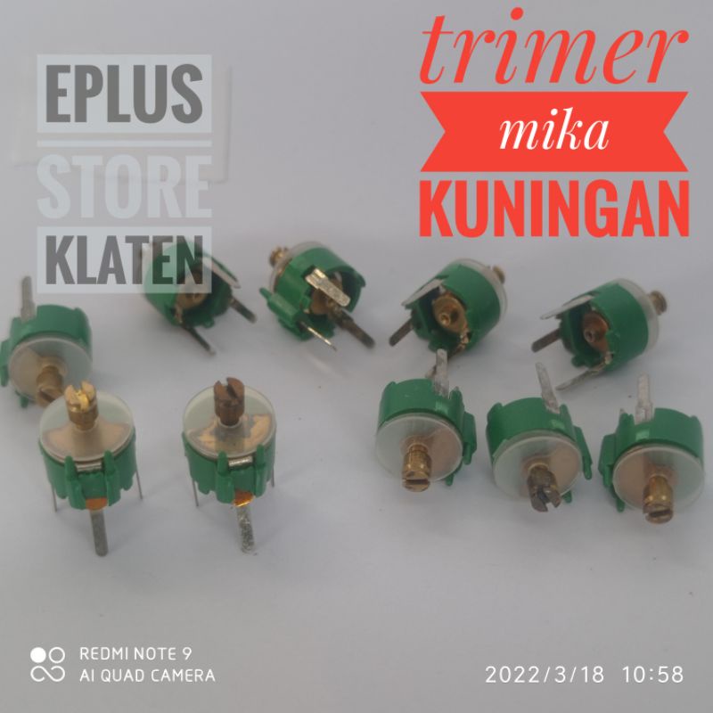 trimer kapasitor 20PF MIKA KUNINGAN high quality japan 8mm variable C102