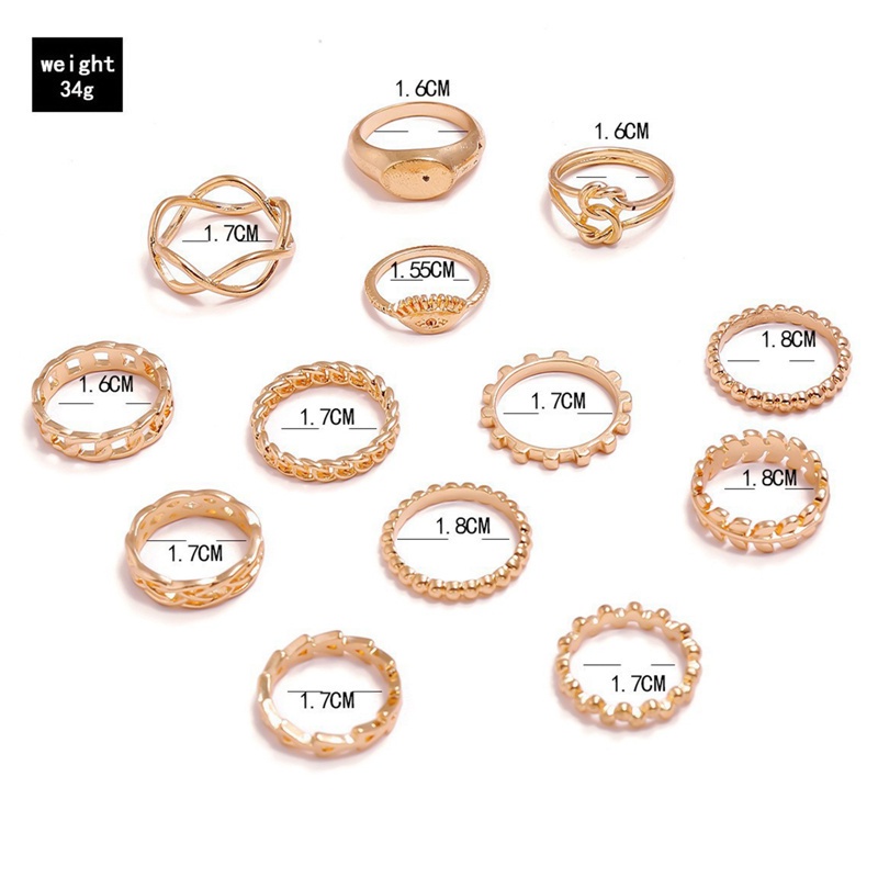 Fancyqube Set Cincin Kombinasi Multi Element Gaya Vintage Boho Untuk Wanita