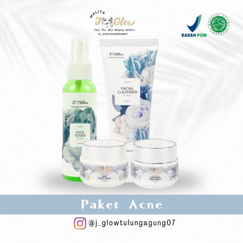 JGLOW PAKET ACNE / SKINCARE / SKINCARE JGLOW / JGLOW WAJAH / skincare BPOM /HALAL