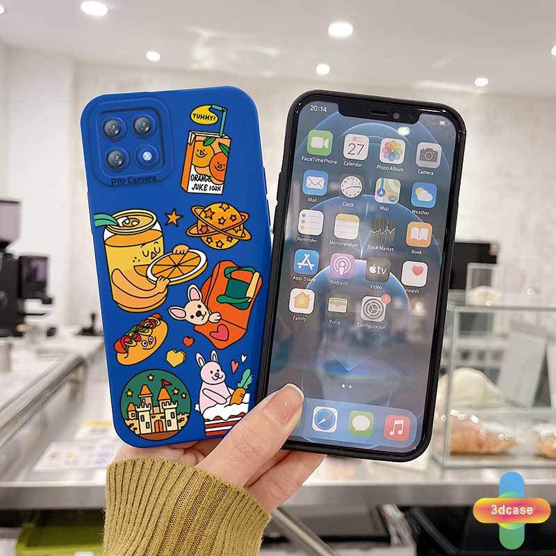 Soft TPU Case Motif Klein Blue Cartoon label Untuk Realme C21Y C11 2021 C15 C21 C25 C20 C12 C3 C25S 5 5S 5i 6i C17 7i C1 C25Y C2 C3i C20A realme Narzo 20 10 10A 20A 30A Camera Lens Protection Case Cover