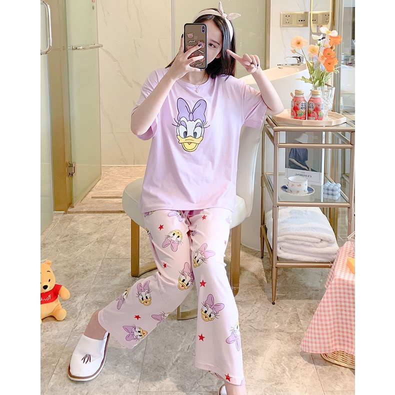Blackpink Baju Tidur Set Piyama 3 in 1 Wanita Celana Panjang Pendek Import Fashion Korea 4003