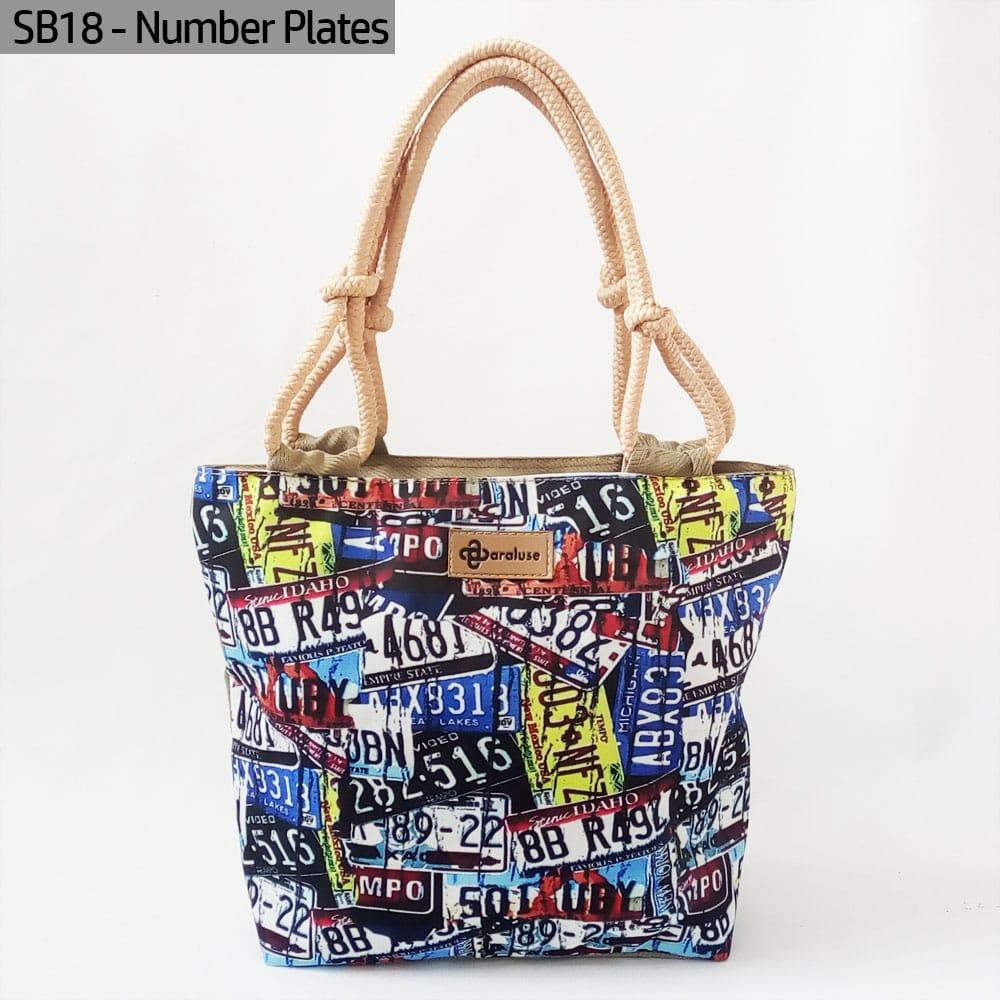 Jual totebag / tas wanita tali sumbu number plates - Shopee Indonesia