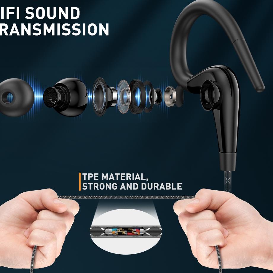 Recomended.. TACOO Earphones TEH0416 Sport Headset with Mikrofon Kabel Waterproof Hi-Fi Stereo Sound