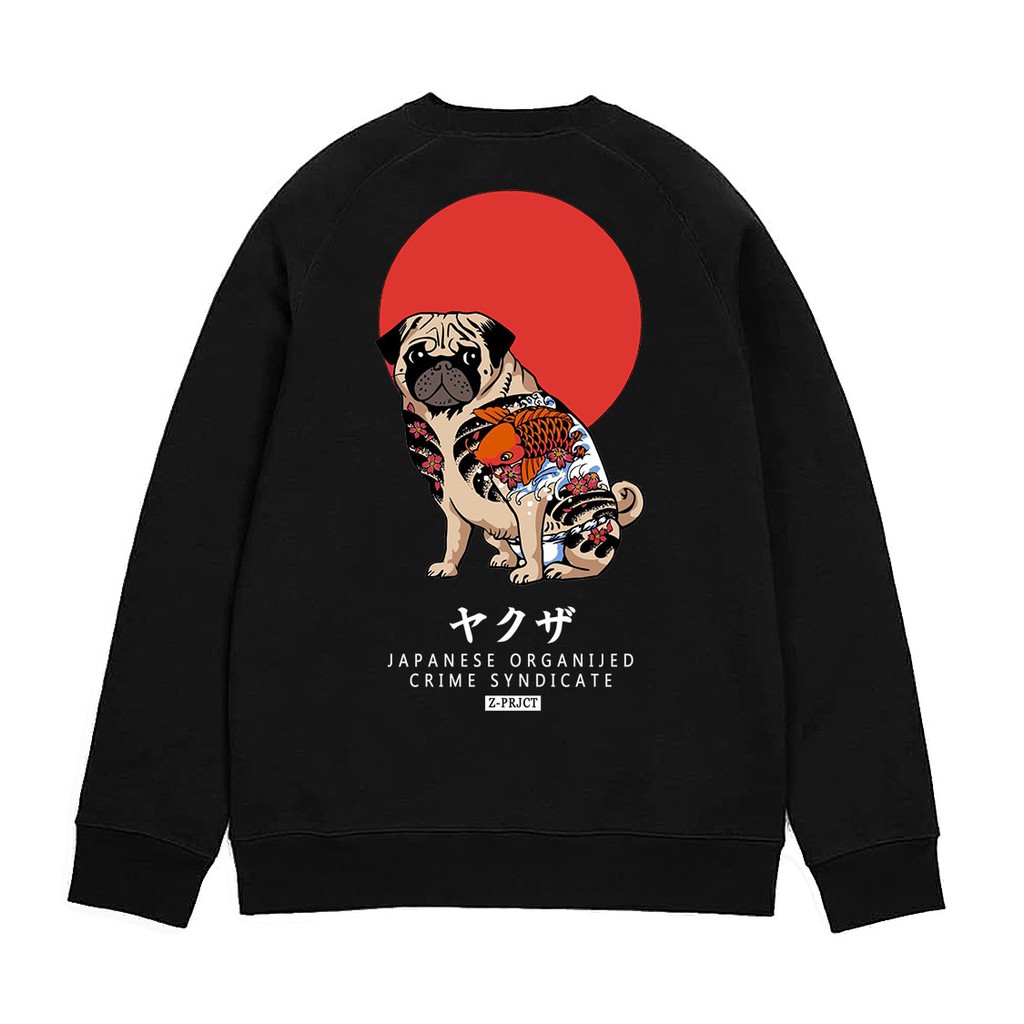 Crewneck Jepang PUG Yakuza Limited Edition / Crewneck Jepang / Crewneck Pria / Size M L XL XXL