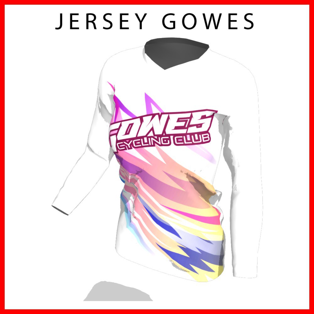 Baju Kaos Jersey Sepeda Gowes Wanita Cewek Perempuan Lengan Panjang Printing-172