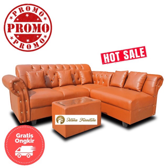 SOFA L PUTUS KANCING SOFA MEWAH MINIMALIS BAGUS EMPUK SOFA TAMU SOFA SULTAN LUXURY SOFA BUSA MURAH