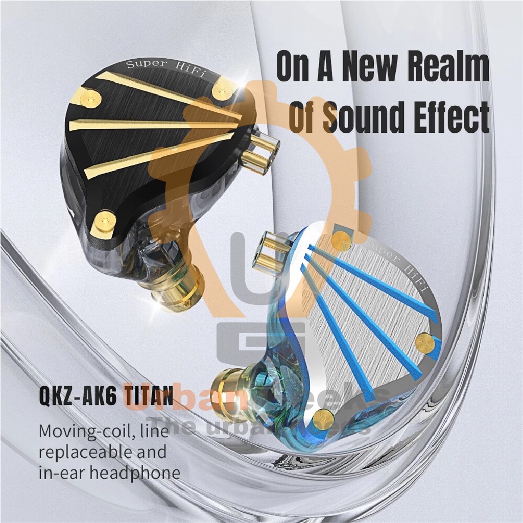 Metal Earphone QKZ AK6 Titan Super HIFI Bass Dynamic In Ear Monitor