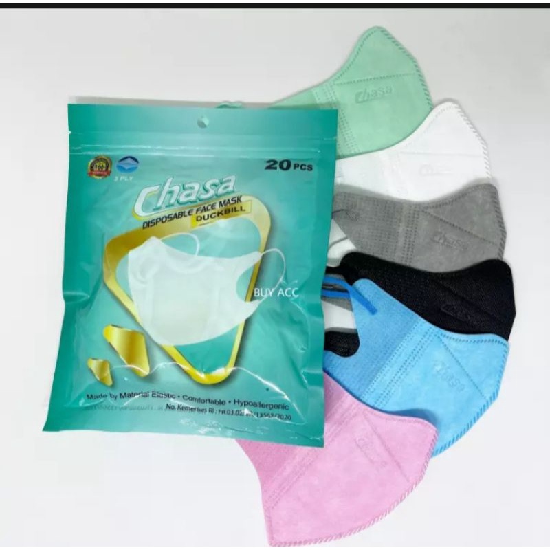 masker chasa Duckbill/ masker Dukcbill garis/ masker chasa Duckbill SASET isi 20 picis/ masker chasa